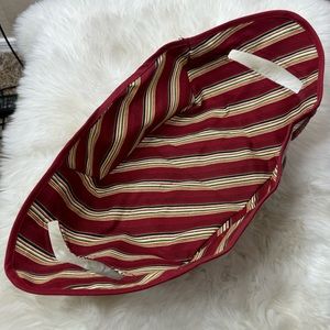 Longaberger Silver Bells Basket Liner in Paprika Stripe